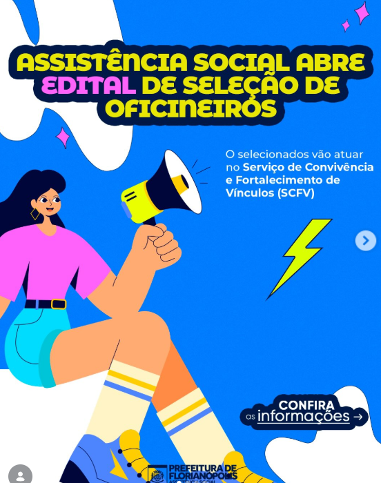 Secretaria de Assistência Social abre edital de seleção de oficineiros