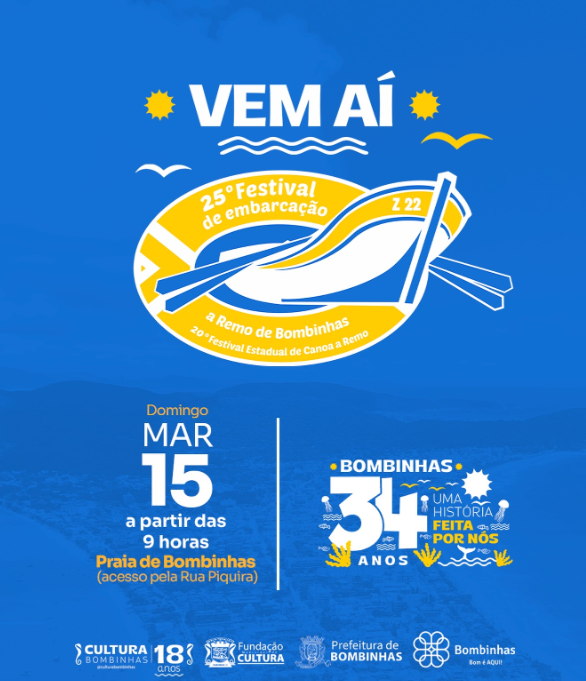 Vem aí 25º Festival de Embarcação a Remo de Bombinhas
