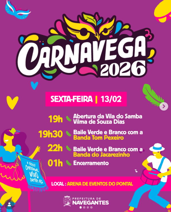 Carnaval em Navegantes terá três dias de desfiles, bailes e concurso de fantasia