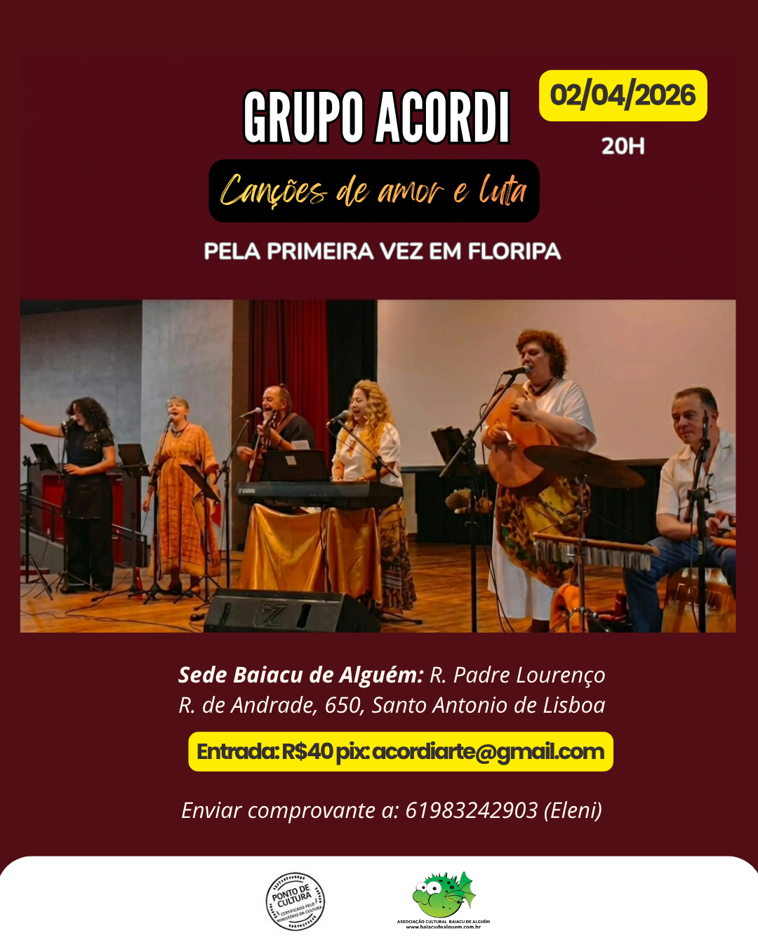 Show do grupo Accordi traz repertório latino-americano a Florianópolis no dia 2 de abril